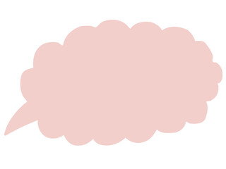 かわいいラフなピンク色の吹き出し／手描きイラスト