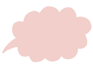 かわいいラフなピンク色の吹き出し／手描きイラスト