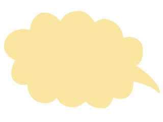 かわいいラフな黄色の吹き出し／手描きイラスト