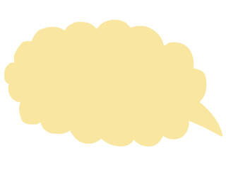 かわいいラフな黄色の吹き出し／手描きイラスト