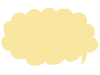 かわいいラフな黄色の吹き出し／手描きイラスト