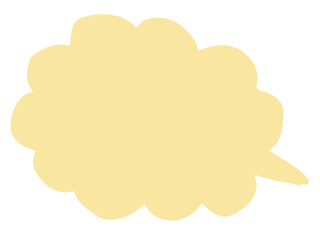 かわいいラフな黄色の吹き出し／手描きイラスト