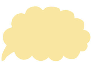 かわいいラフな黄色の吹き出し／手描きイラスト