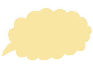 かわいいラフな黄色の吹き出し／手描きイラスト