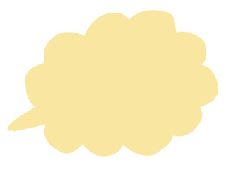 かわいいラフな黄色の吹き出し／手描きイラスト