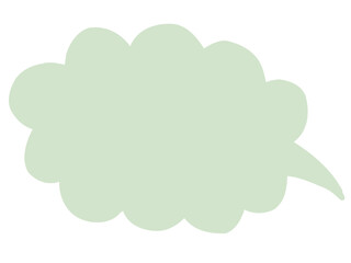 かわいいラフな緑色の吹き出し／手描きイラスト