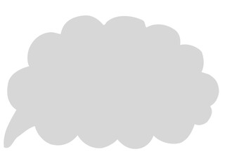 かわいいラフなグレーの吹き出し／手描きイラスト