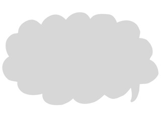 かわいいラフなグレーの吹き出し／手描きイラスト