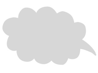 かわいいラフなグレーの吹き出し／手描きイラスト