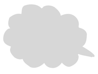 かわいいラフなグレーの吹き出し／手描きイラスト