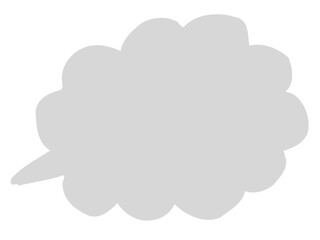 かわいいラフなグレーの吹き出し／手描きイラスト