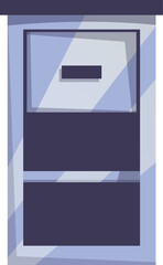 Tall filing cabinet standing with a drawer slightly open