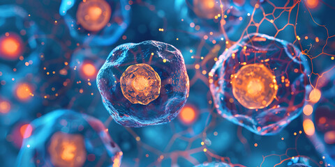 Intricate cellular structures revealing complex biochemical interactions and dynamic processes in advanced biological studies