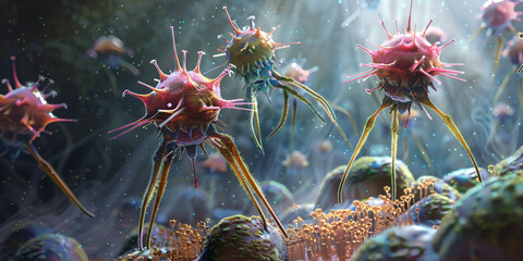 Alien-like Microorganisms Thriving in an Underwater Ecosystem
Diverse Microbial Life Forms in Aquatic Habitats
