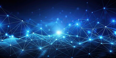 Dark blue abstract technology background with glowing connections and polygonal mesh pattern, abstract, technology