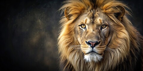 Fototapeta premium of a fierce lion with flowing mane and sharp eyes, lion, wild, animal, predator, king of the jungle, majestic, powerful, wildlife