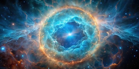 Ethereal image of a cerulean cosmos nebula, cosmos, celestial, ethereal, blue, celestial, space, galaxy, universe