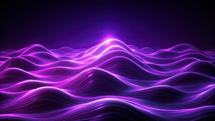 Fototapeta premium Dark glowing waves in purple spectrum, purple, glowing, waves, abstract, background, design, light, energy, vibrant
