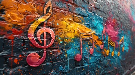 Fototapeta premium Musical Graffiti Wall