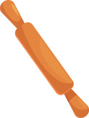 Wooden rolling pin lying diagonally, perfect for adding a touch of culinary arts to designs