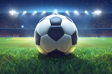 Fototapeta premium soccer ball football sport stadium grass game field green competitive goal night light leisure team play ground activity playground background