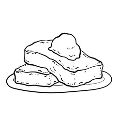 Simple French toast line drawing