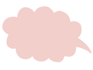 かわいいラフなピンク色の吹き出し／手描きイラスト