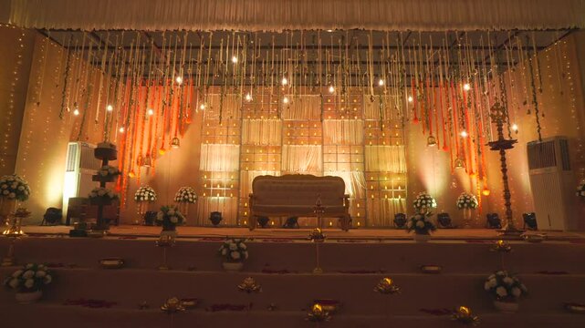 indian wedding stage decoration, The Beautiful Decorations cultural program, Wedding Decorations, props, candlelight