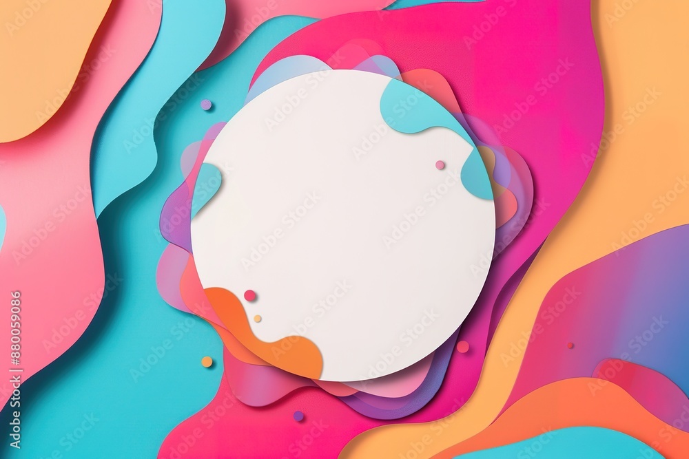 Aufkleber a colorful abstract background with a white circle in the middle