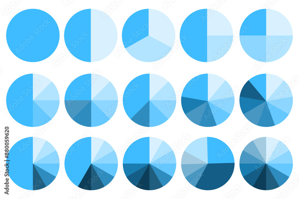 Poster set of blue progress bars. different stages in vector. simple and clean design. ideal for various us