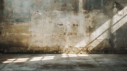 Fototapeta premium Vintage minimalist concept with shadows and light on aged concrete wall
