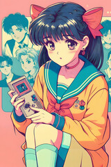 anime character retro style