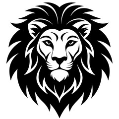 Lion head logo icon silhouette vector illustration