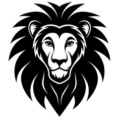 Lion head logo icon silhouette vector illustration