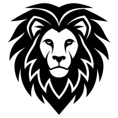 Lion head logo icon silhouette vector illustration
