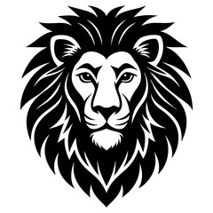 Lion head logo icon silhouette vector illustration
