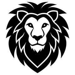 Lion head logo icon silhouette vector illustration