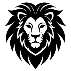 Lion head logo icon silhouette vector illustration