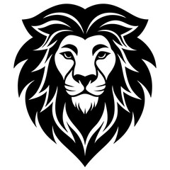 Lion head logo icon silhouette vector illustration