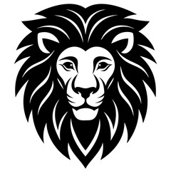 Lion head logo icon silhouette vector illustration