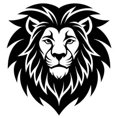 Lion head logo icon silhouette vector illustration
