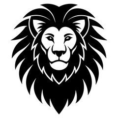 Lion head logo icon silhouette vector illustration