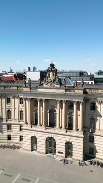 Aerial video on the roof of St. Hedwig's Cathedral
