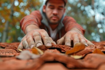 Professional roofer installing new shingles on a residential construction project Experienced roofers provide expert shingle roof installation services Get a free quote for your roofing needs