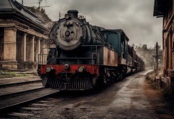 Obraz premium train transparent background format png transport transportation railway travel rail railroad passenger subway station