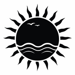 sun silhouette vector, bright and dynamic celestial designs