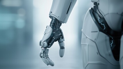 Robotic precision in constructing an exoskeleton, hightech background, metallic textures, futuristic style, 3D rendering