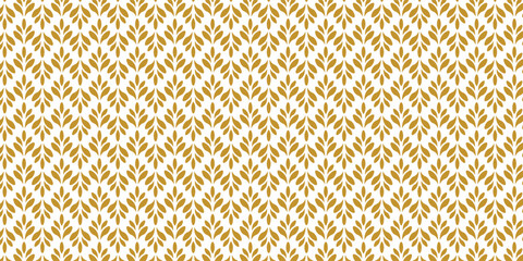 Vector classic floral art nouveau seamless pattern. Stylish abstract art deco texture. Gold and white simple ornament in oriental style.