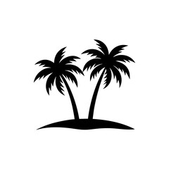 Minimalist Palm trees icon silhouette vector illustration
