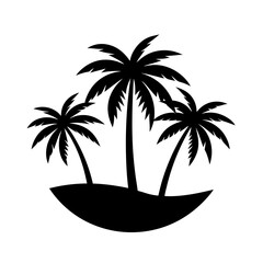 Minimalist Palm trees icon silhouette vector illustration
